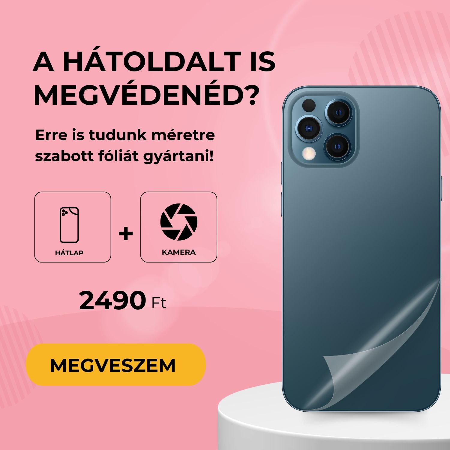 Fóliáscsajok - hydrogél hátlap fólia - telefonra és tabletre