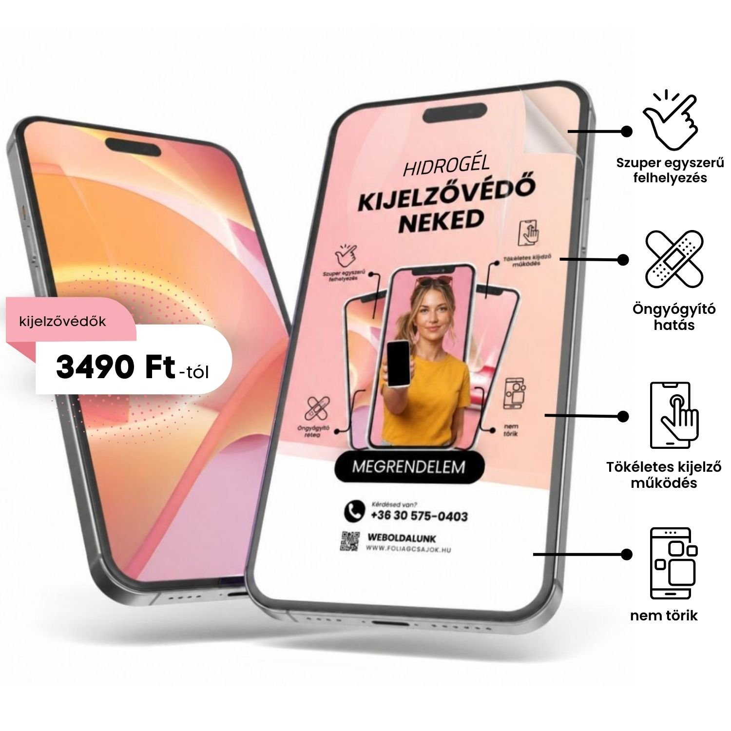 Foliascsajok.hu - hydrogél kijelzővédő fólia - védd a telefonod kijelzőjét